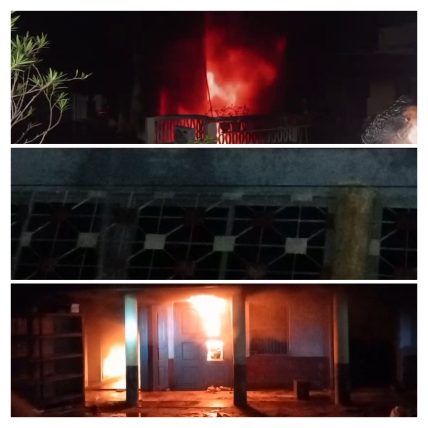 Massive Fire Breaks Out in Two-Storey Business Building in Bhadrak’s Chandbali