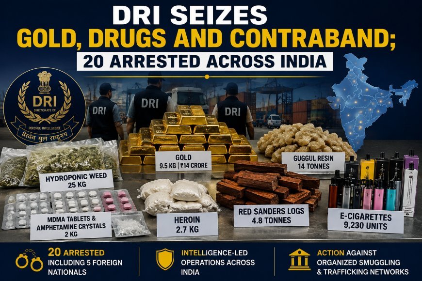 DRI Seizes Gold, Drugs and Contraband; 20 Arrested Across India