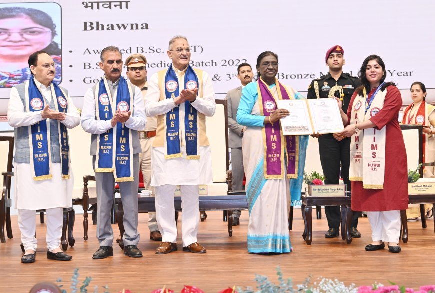 President Murmu Calls for Compassionate and Affordable Healthcare at AIIMS Bilaspur