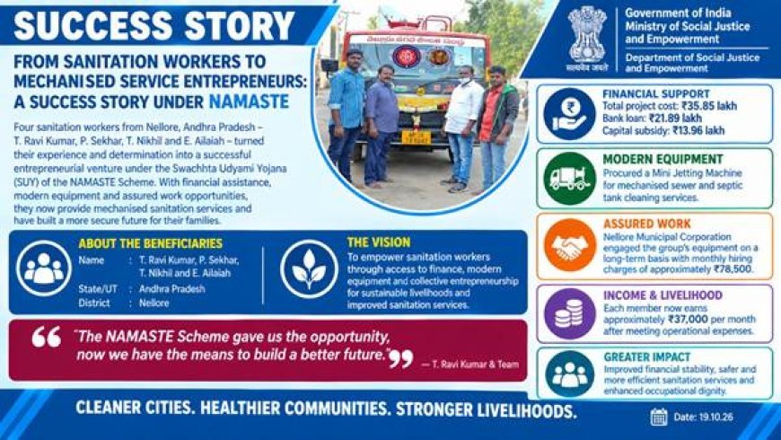 NAMASTE Success Story: Four Sanitation Workers Become Entrepreneurs with Modern Machines