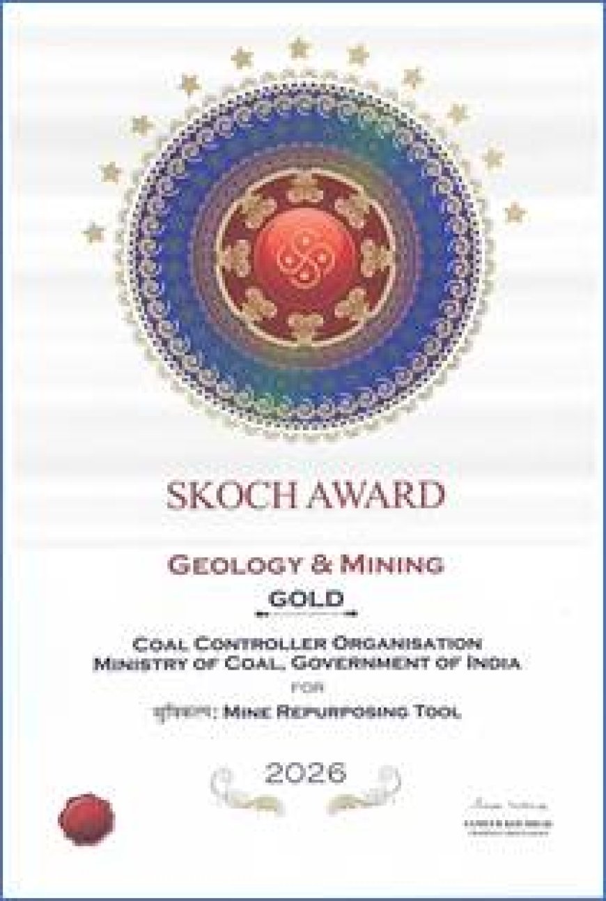 CCO’s SUVIKALP Initiative Wins SKOCH Gold Award 2026 for Sustainable Mine Repurposing